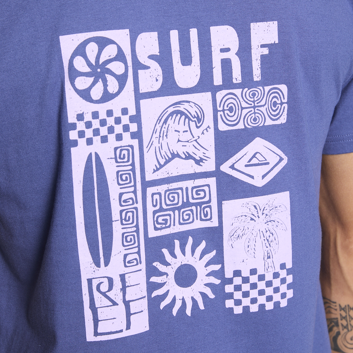 Polera Reef Men Surf Reef Blue Pink