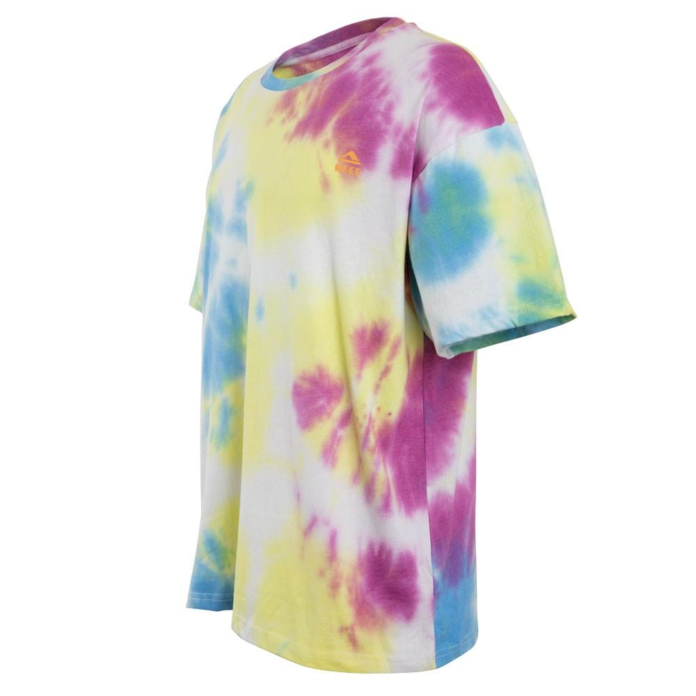 Polera Manga Corta Tie Dye Purple Yellow Blue
