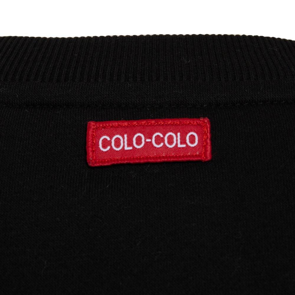 Poleron Colo Colo Urbano Fleece Carda Crew "Huinchas" Negro