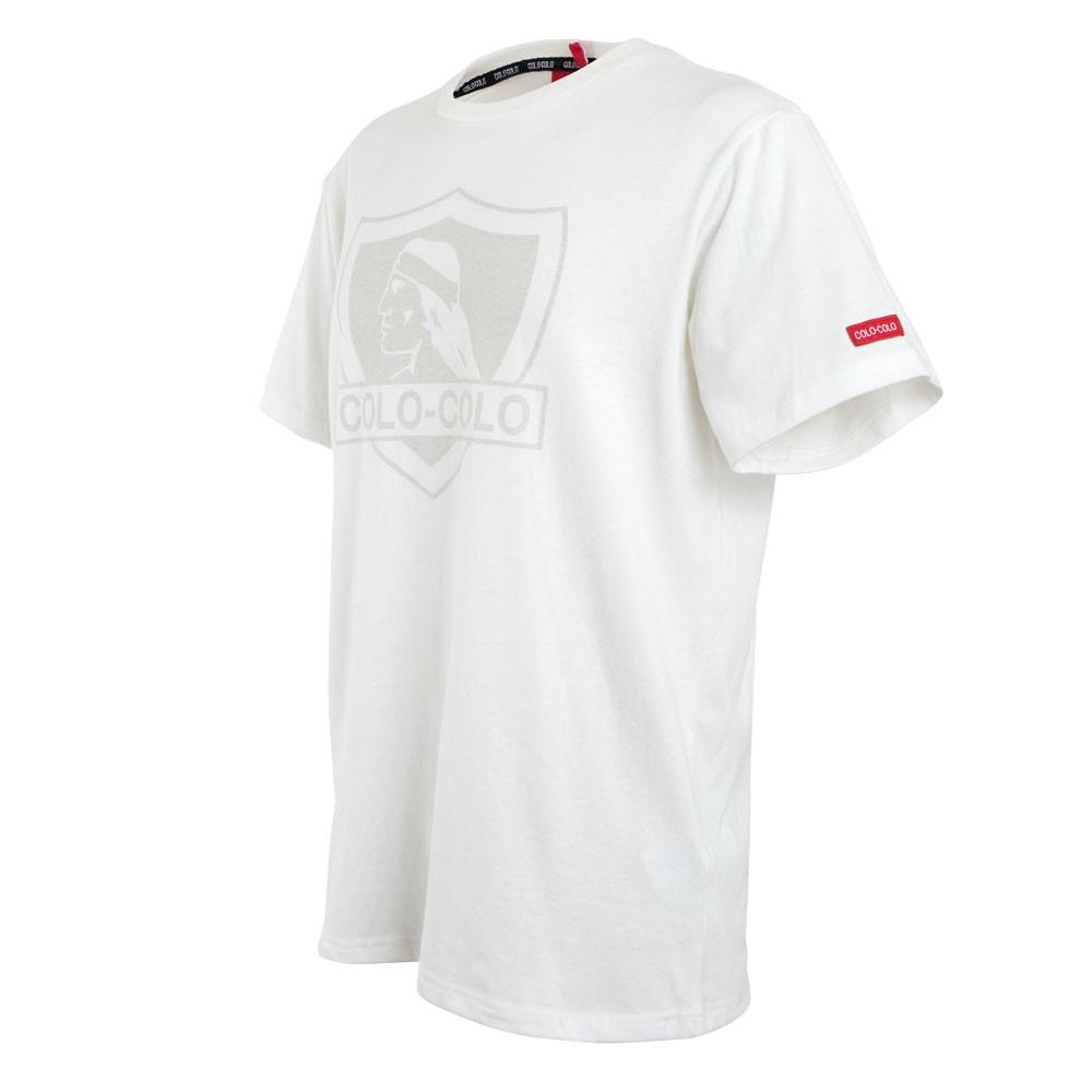 Polera Colo Colo Urbano "Escudo Gris" Blanca