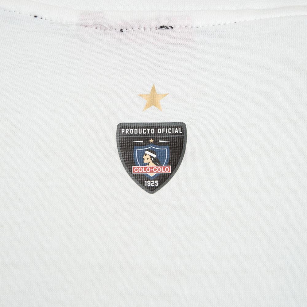 Polera Colo Colo Urbano "Escudo Gris" Blanca