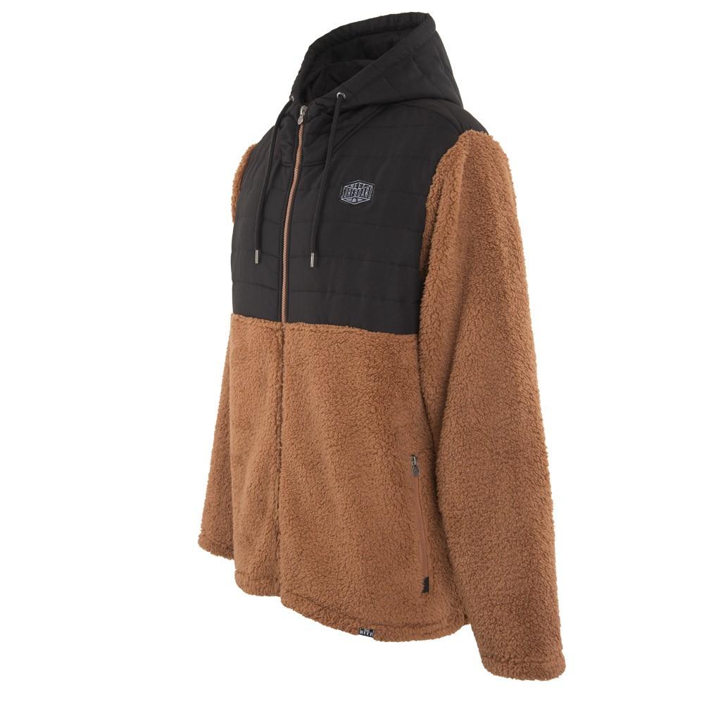 Sherpa Men Full Zipper Brown Black