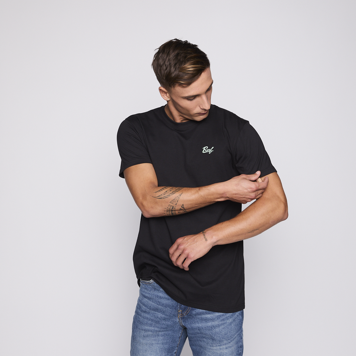 Polera Reef Men Surf Vibes Black