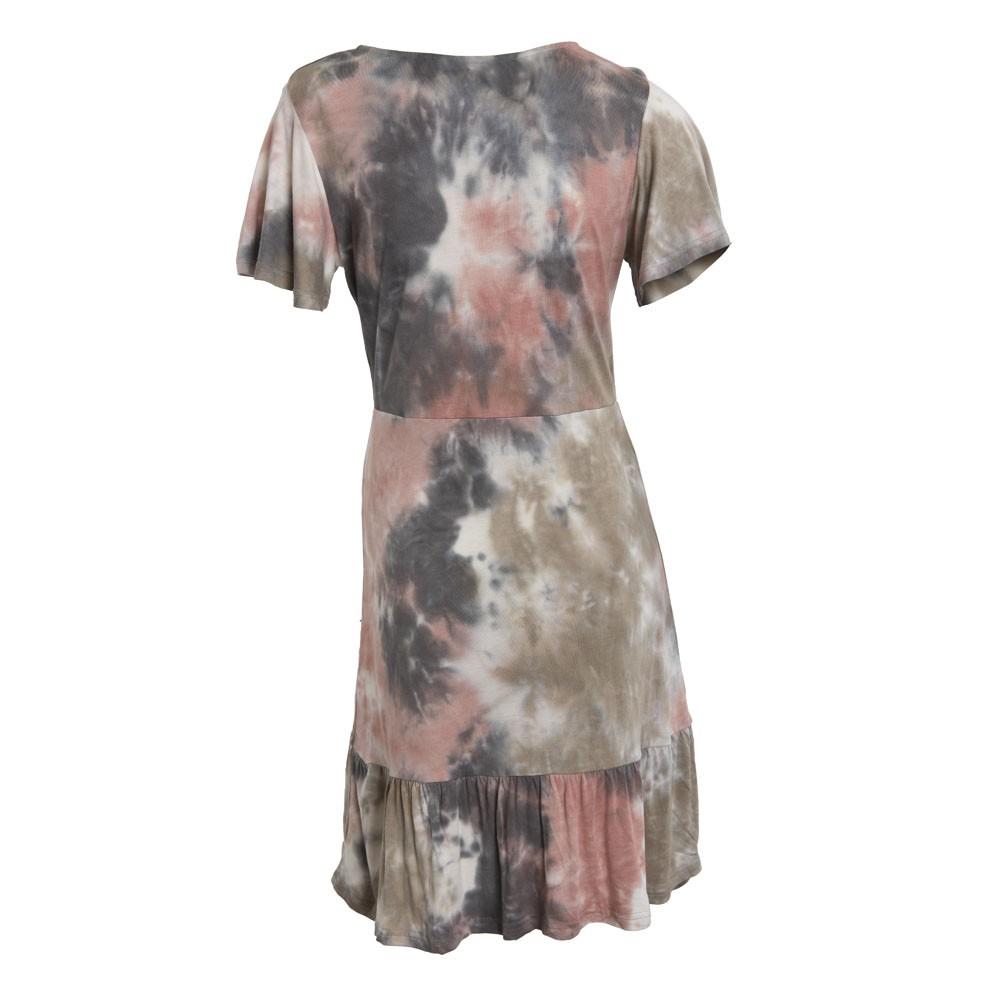 Vestido En V tie dye Grey Rose