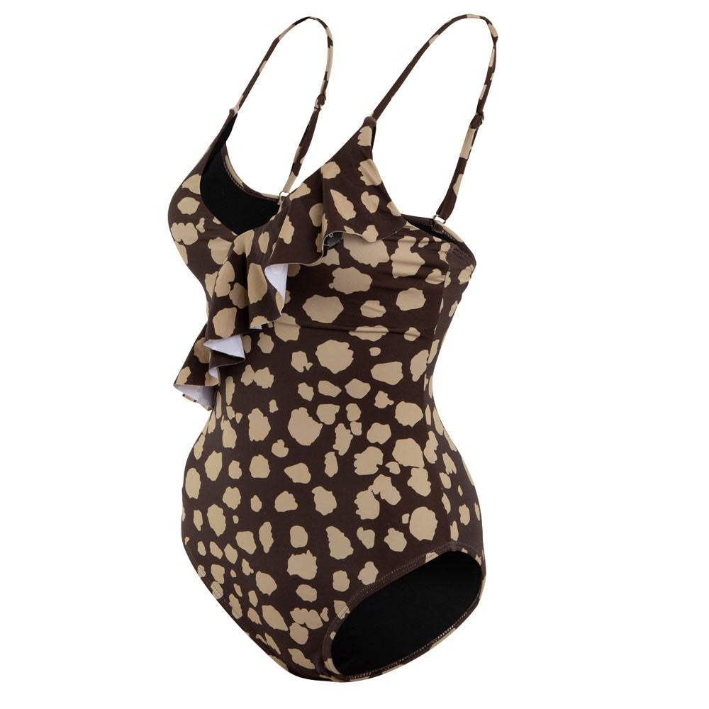 Traje de Baño Strap Ajustable Brown print