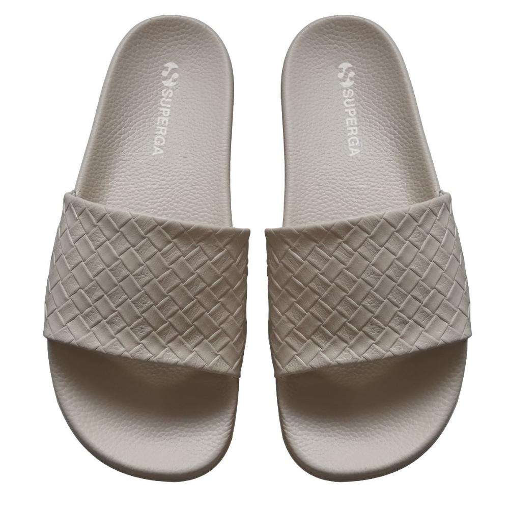 Sandalia 1908 Slides Woven Leather White Avorio Superga