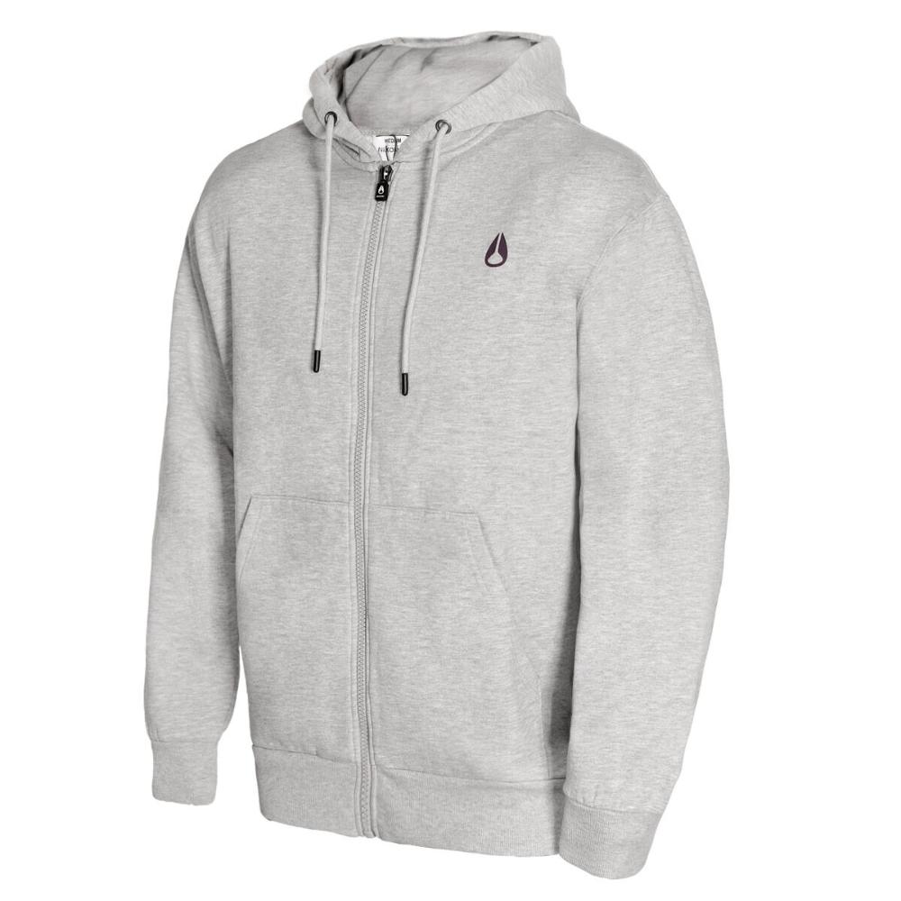 Poleron Men Full zipper "No Time To Stop" Gray