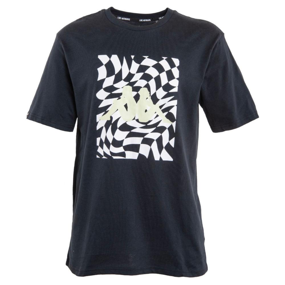 Polera Men Black Logo Front checkboard