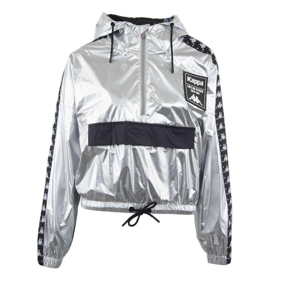 Cortaviento Women Crop Silver Black