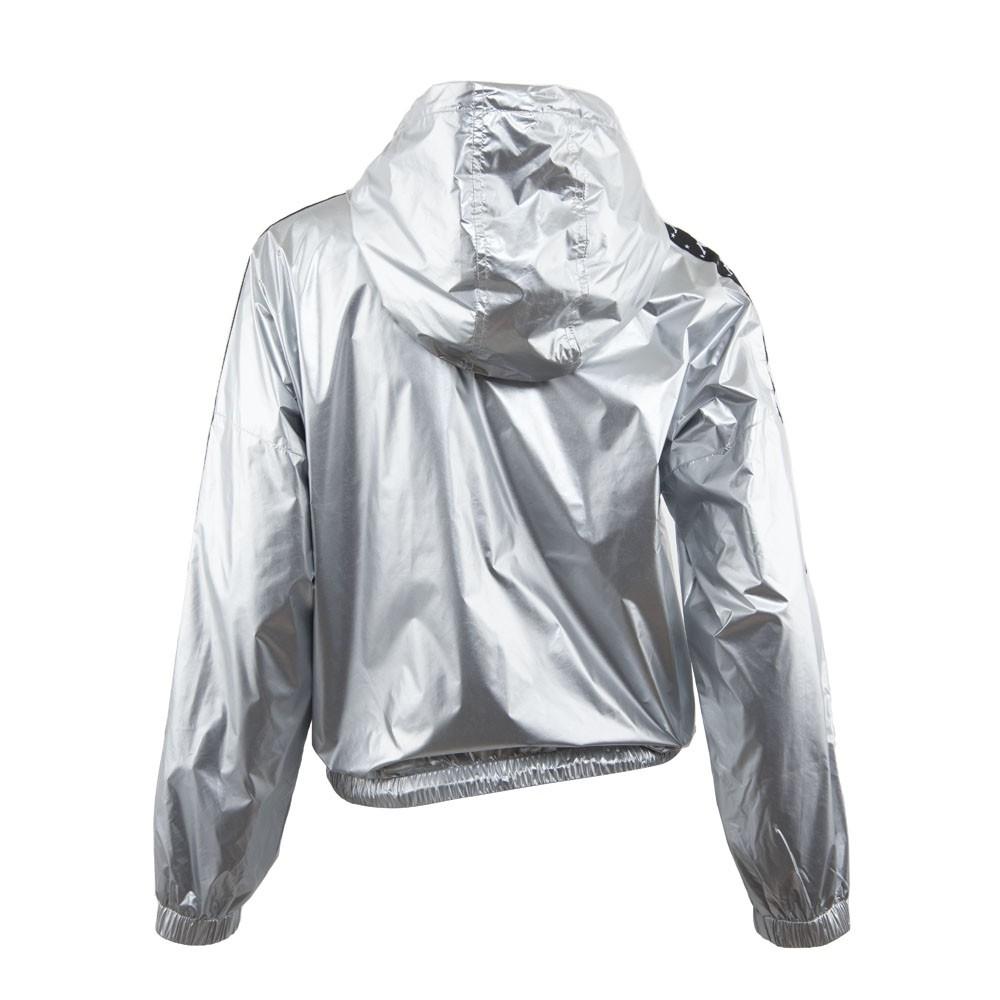 Cortaviento Women Crop Silver Black