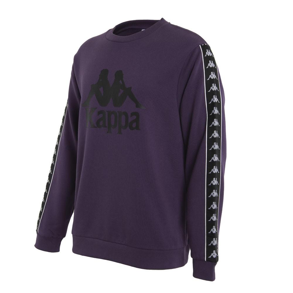 Poleron Men Crew Purple Banda Black