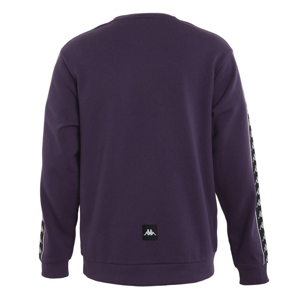 Poleron Men Crew Purple Banda Black