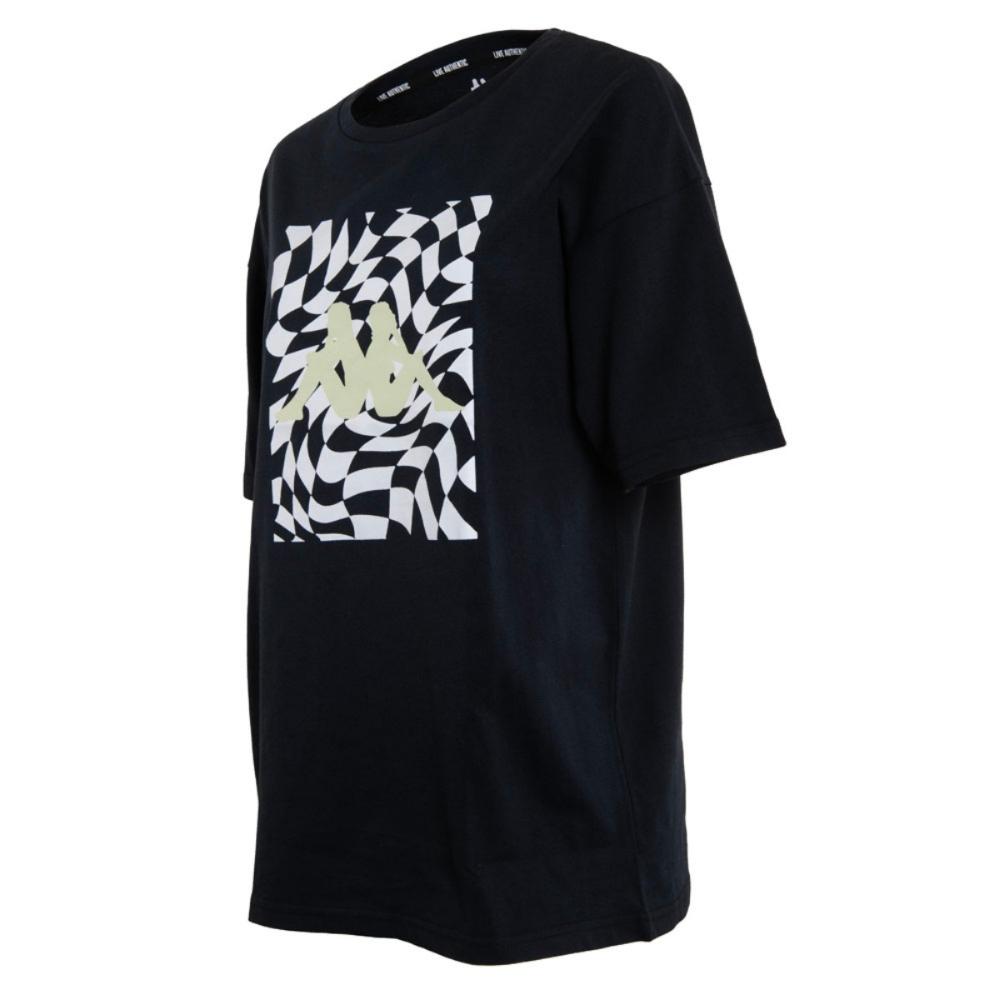 Polera Women Oversize Black Print Green White