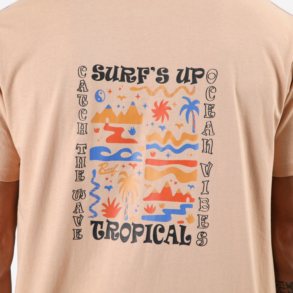 Polera Reef Men Surfs Up Brown