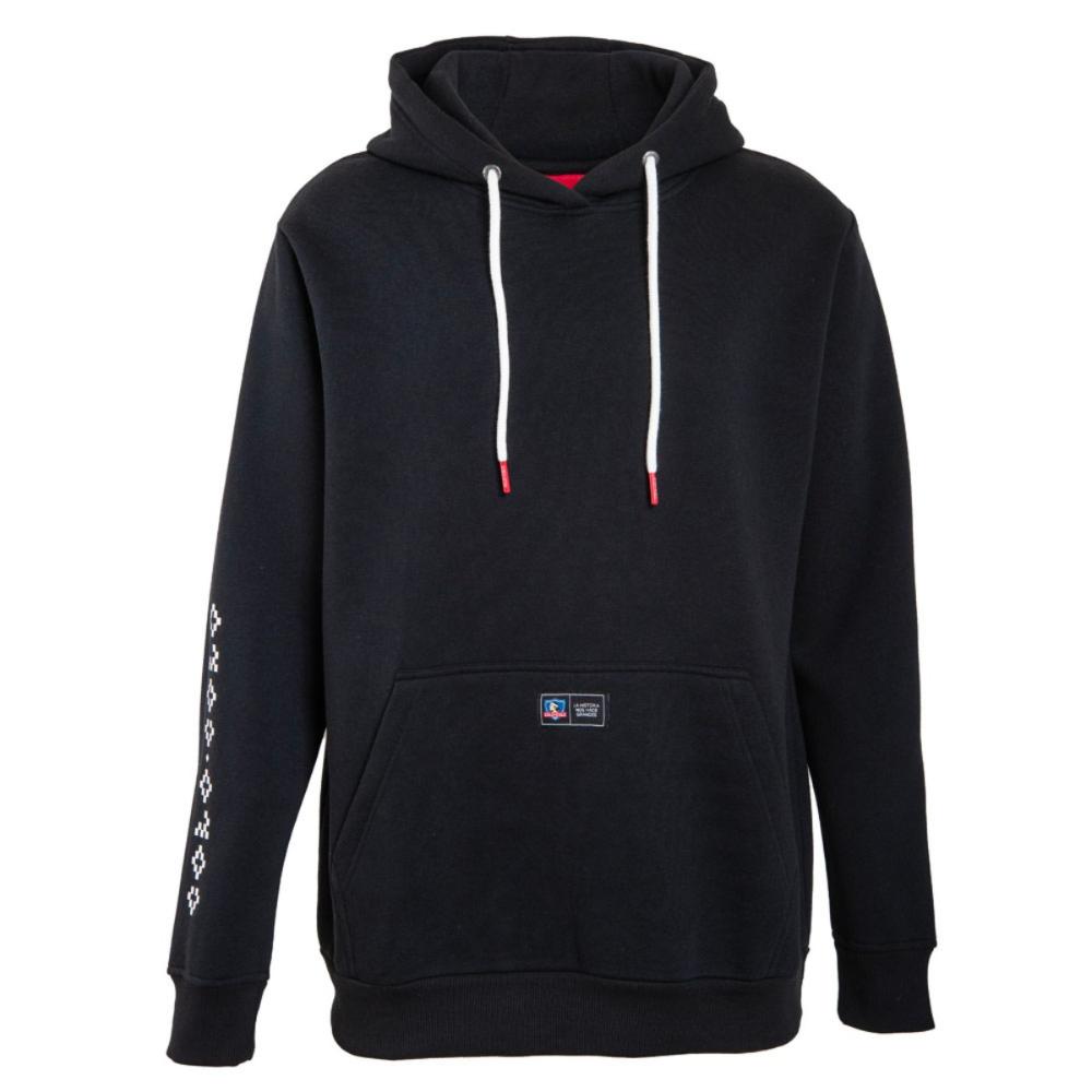 Poleron Colo Colo Urbano Hoodie Negro Kultrun Gris