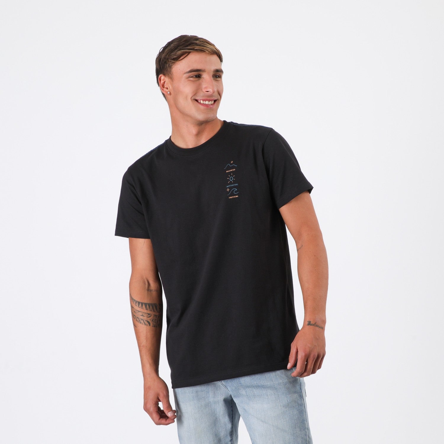 Polera Reef Men Surfs Up Black