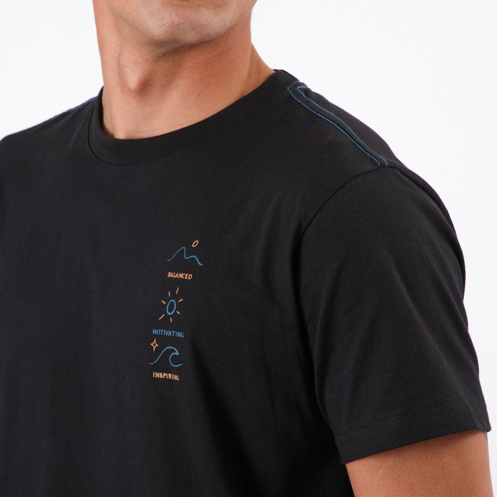 Polera Reef Men Surfs Up Black