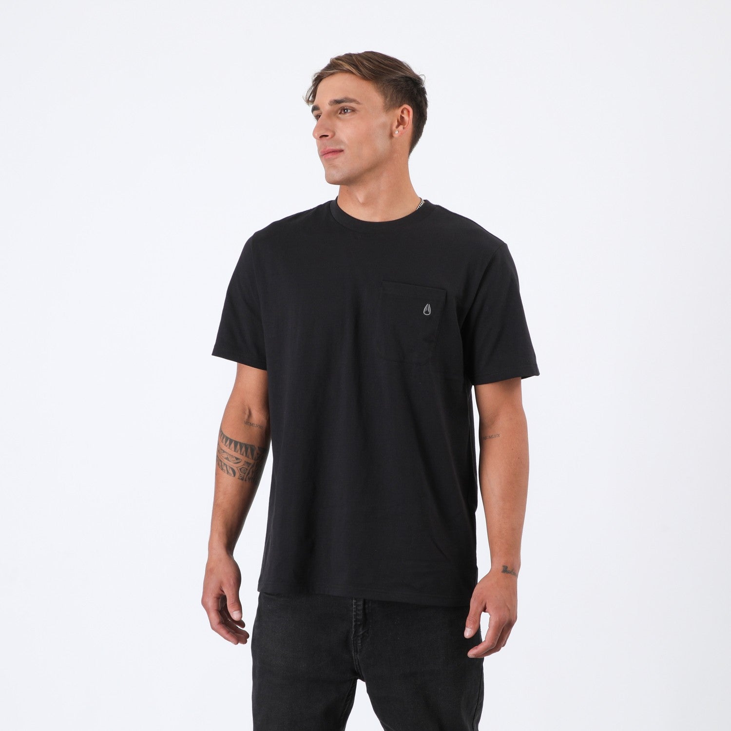 Polera Nixon Men Pocket Black Grey