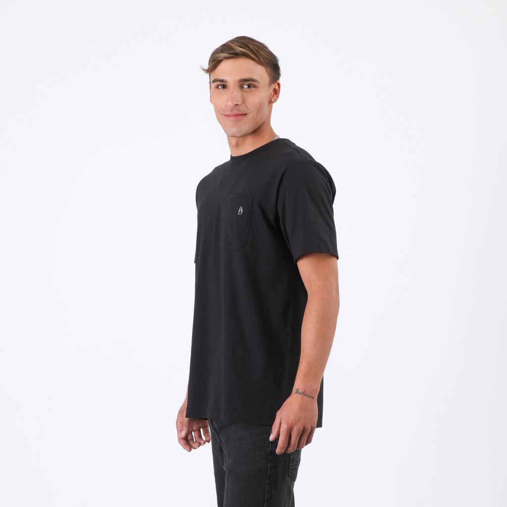 Polera Nixon Men Pocket Black Grey