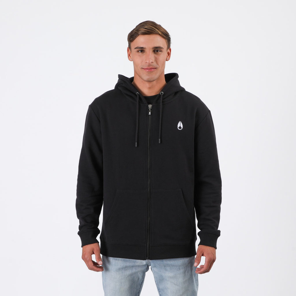 Polerón Nixon Men Full Zipper Tiny logo Black White