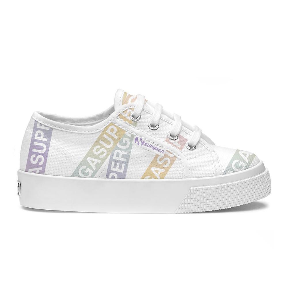 Zapatilla 2730 Kids Lettering Tape White Violet Superga