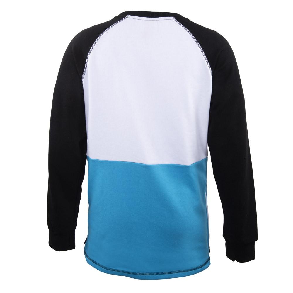 Polerones Azul Blanco y Negro Logo Negro