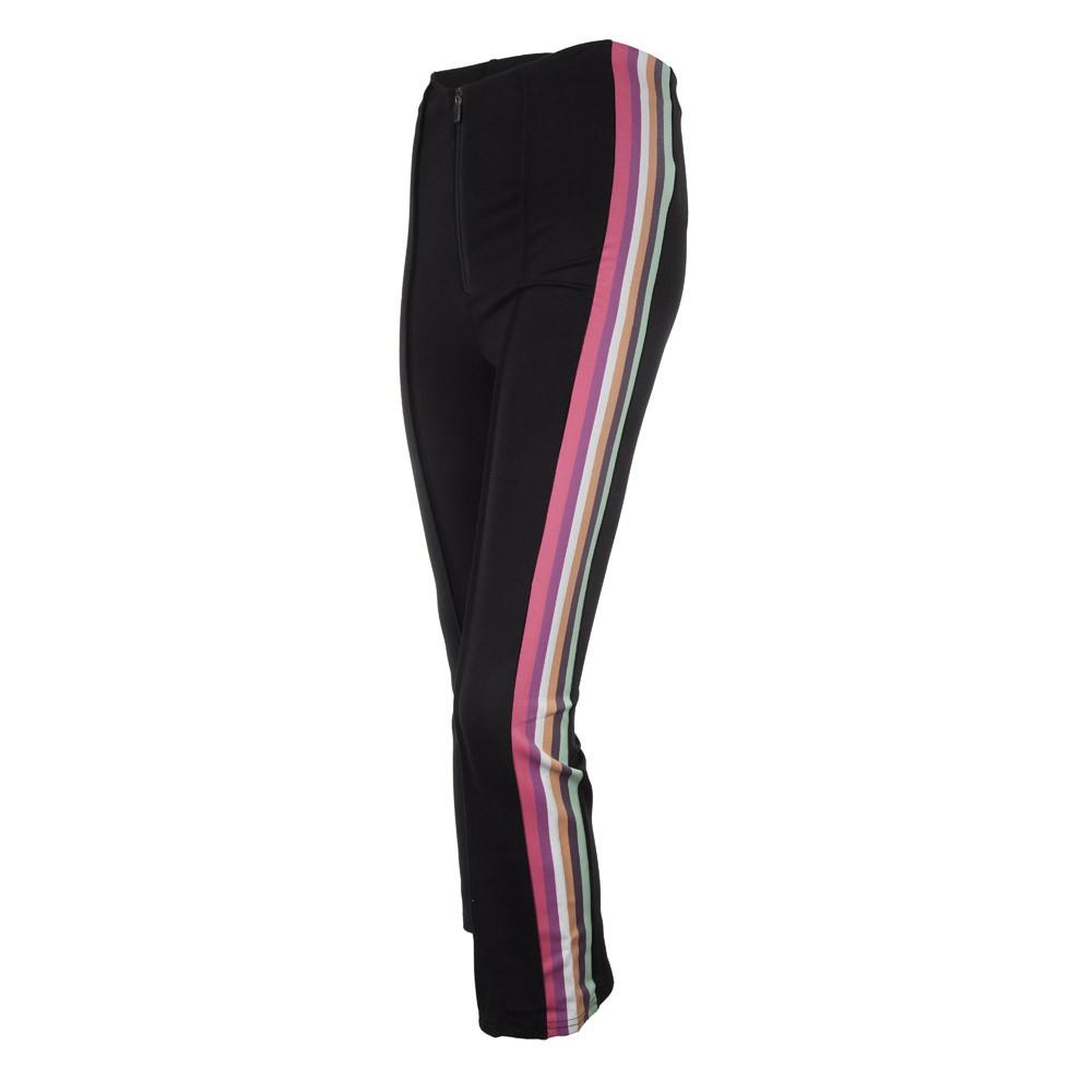 Buzo Negro Franja Linea Multicolor