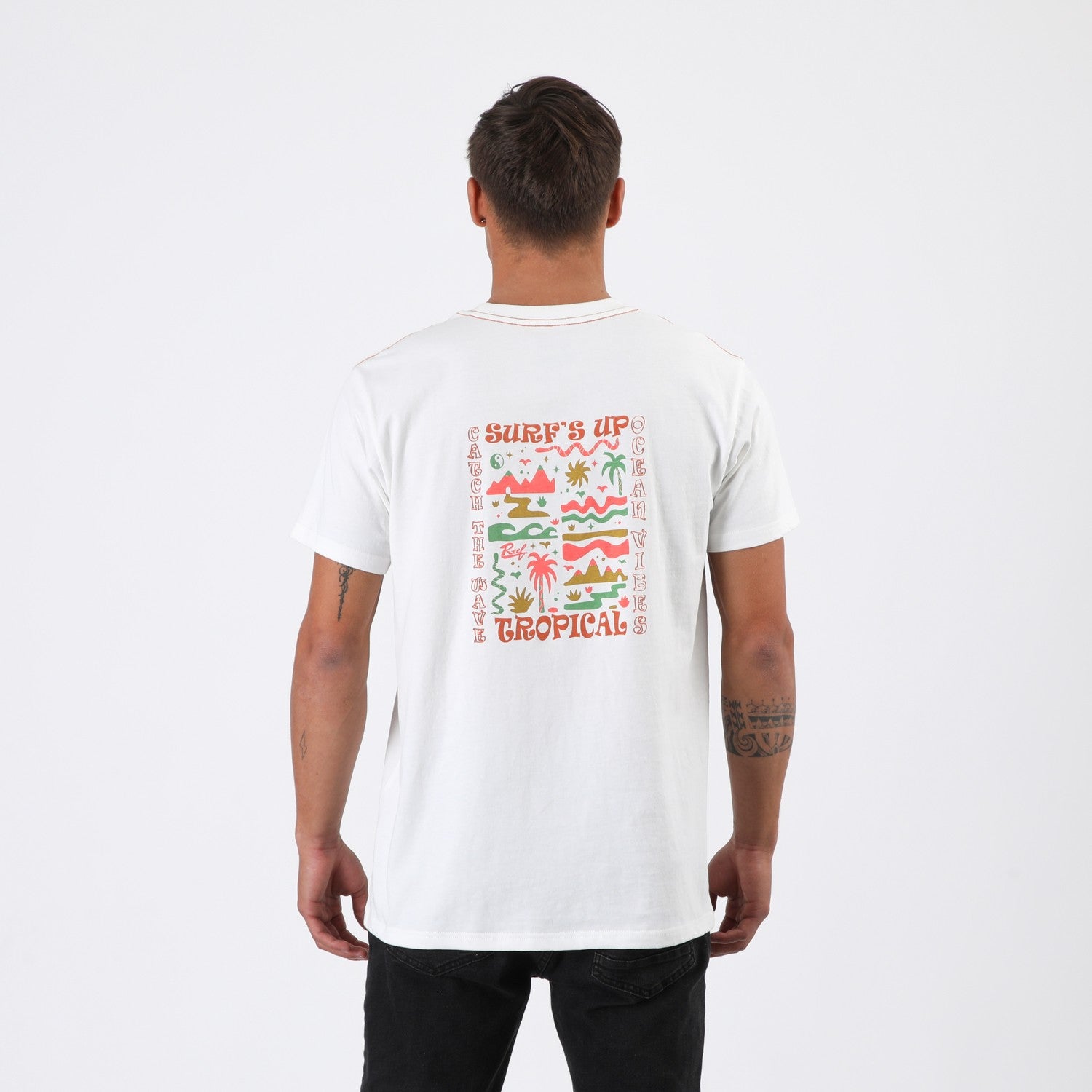 Polera Reef Men Surfs Up White