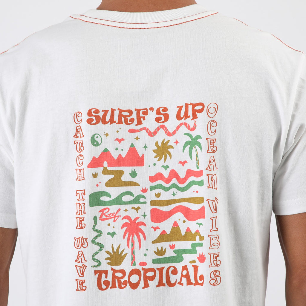 Polera Reef Men Surfs Up White