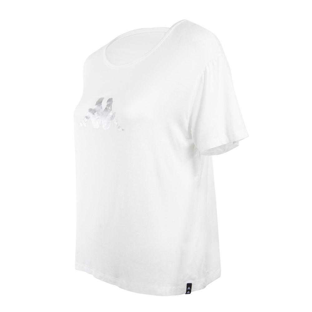 Polera Blanca Logo Plata