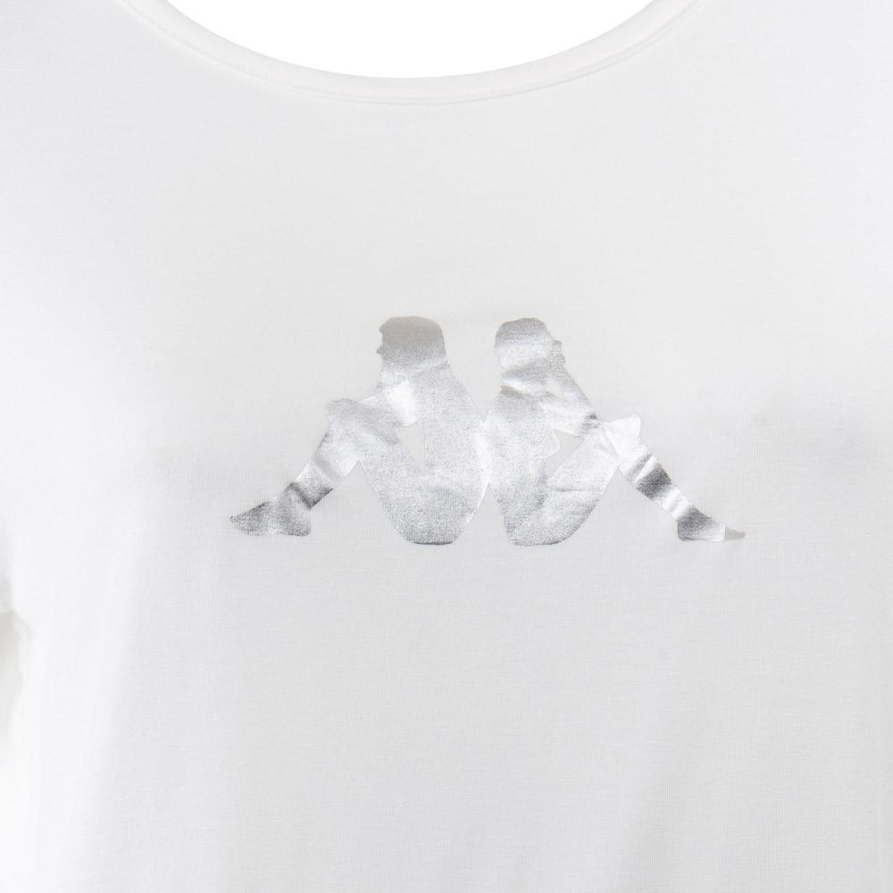 Polera Blanca Logo Plata