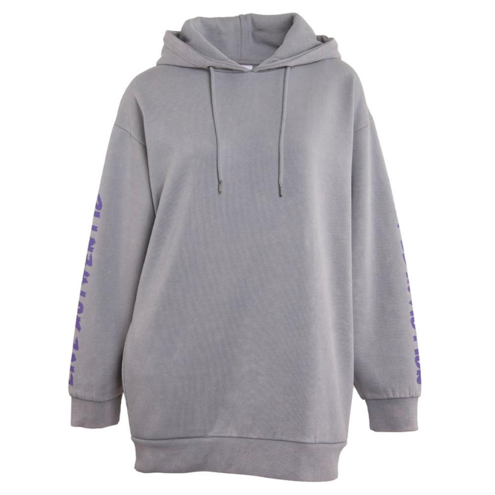 Poleron Women Hoodie K Grey Purple