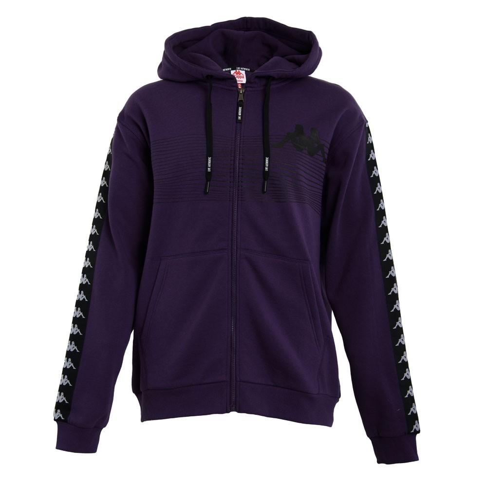 Poleron Men Full Zipper Purple Lines Black