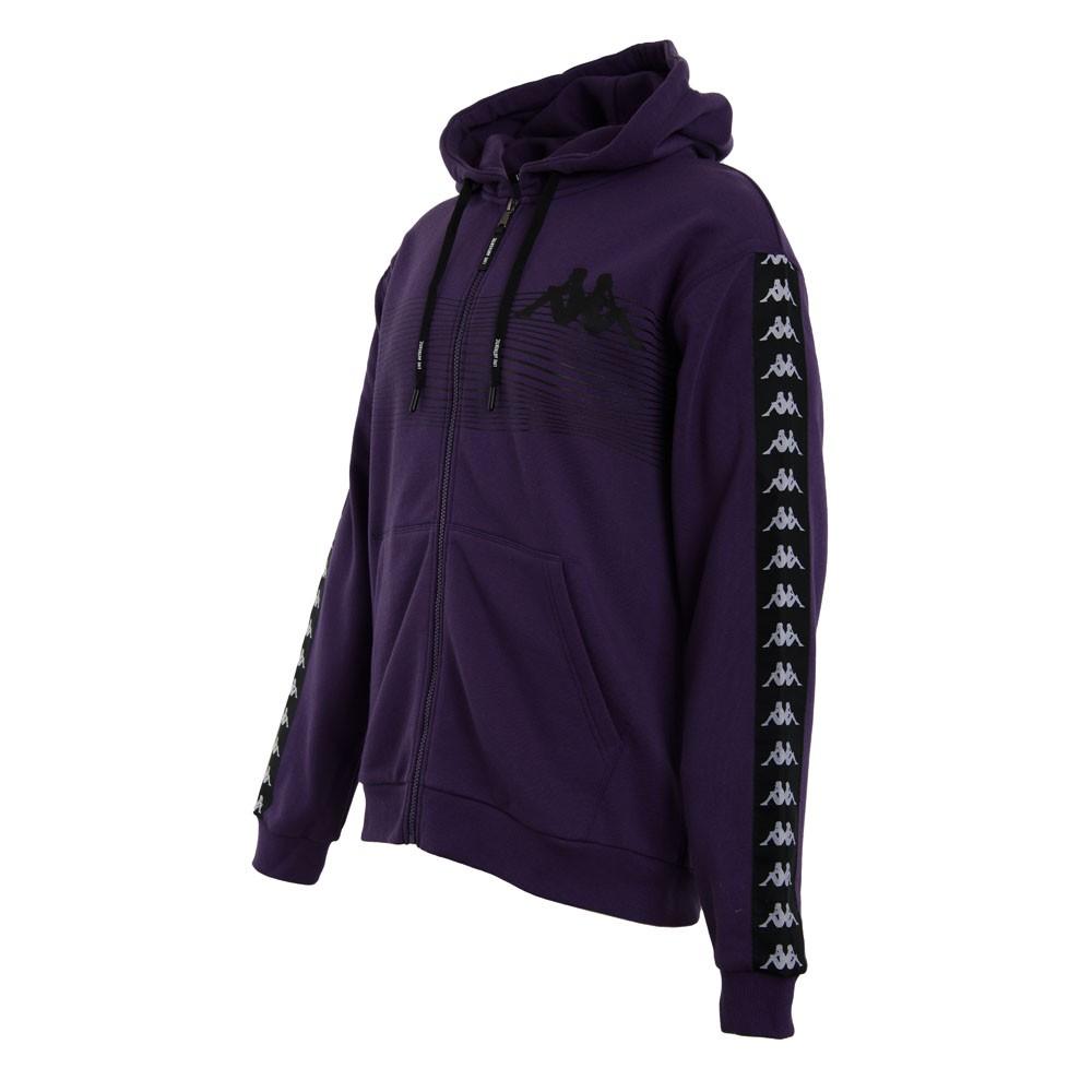 Poleron Men Full Zipper Purple Lines Black