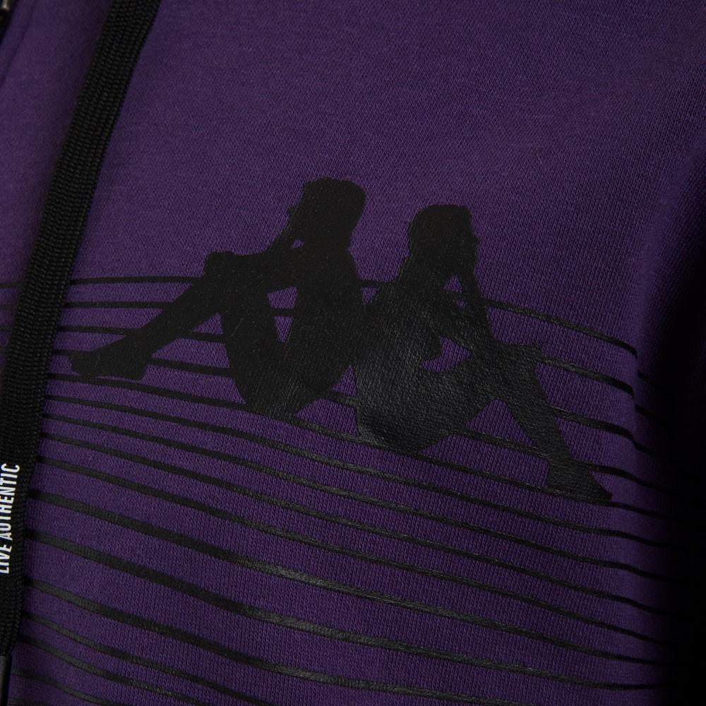 Poleron Men Full Zipper Purple Lines Black