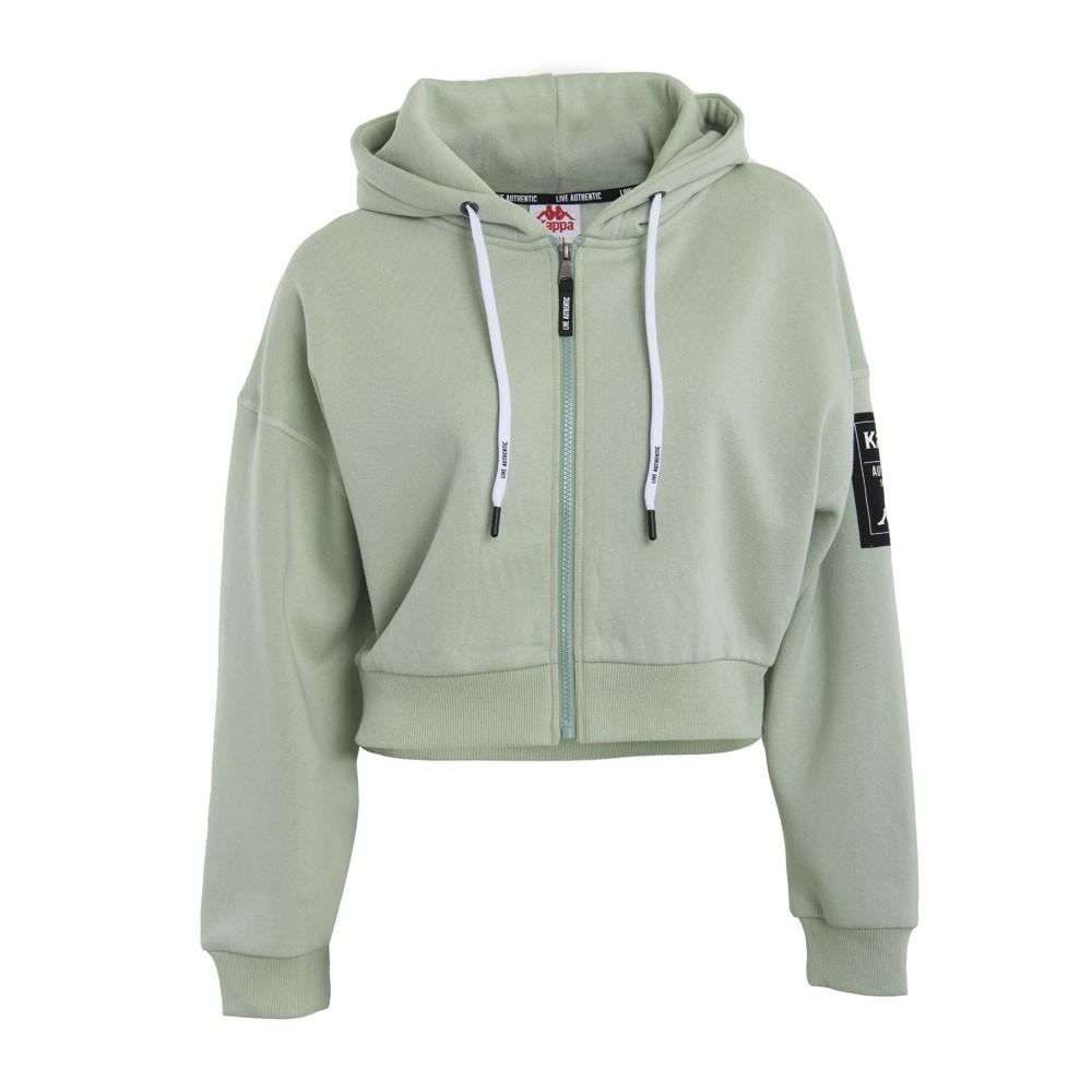 Poleron Women Crop Top Zipper Mint