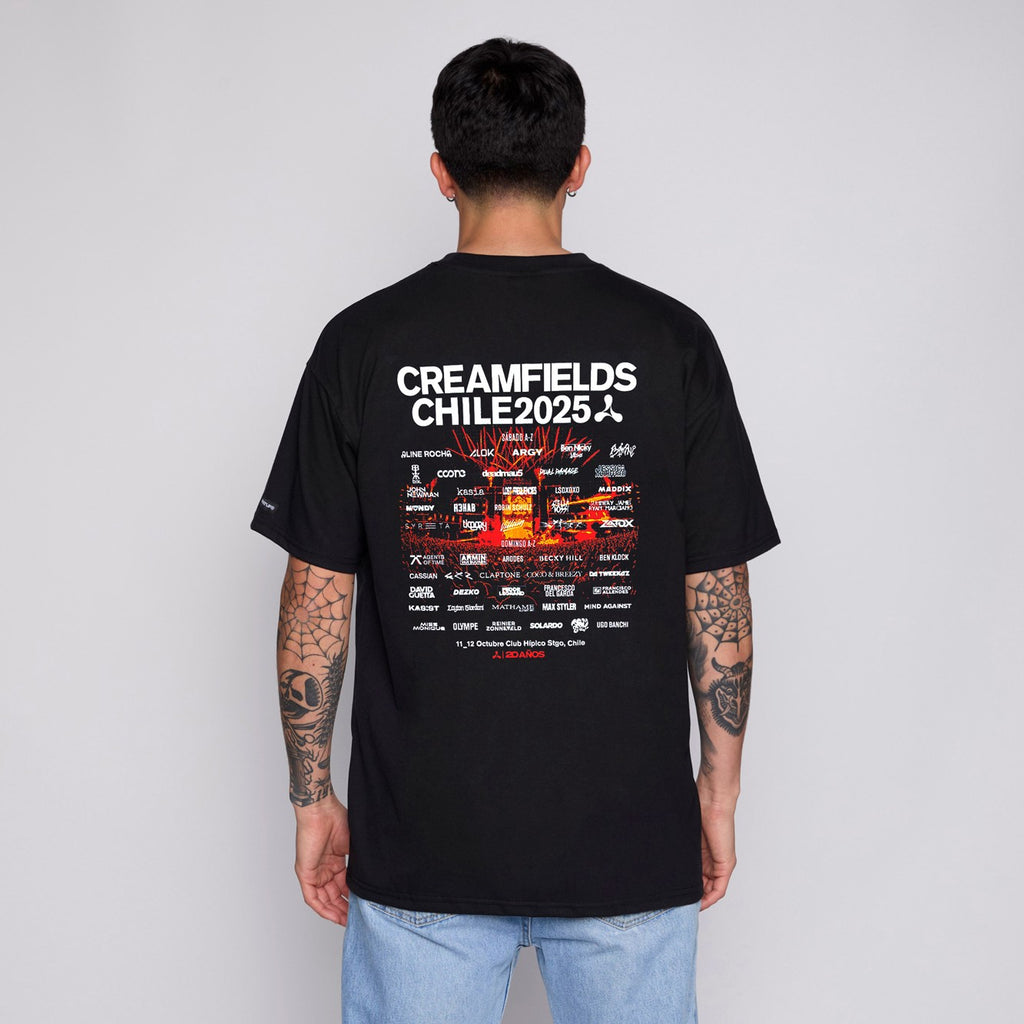 Polera Creamfields x Whatup Black Line Up