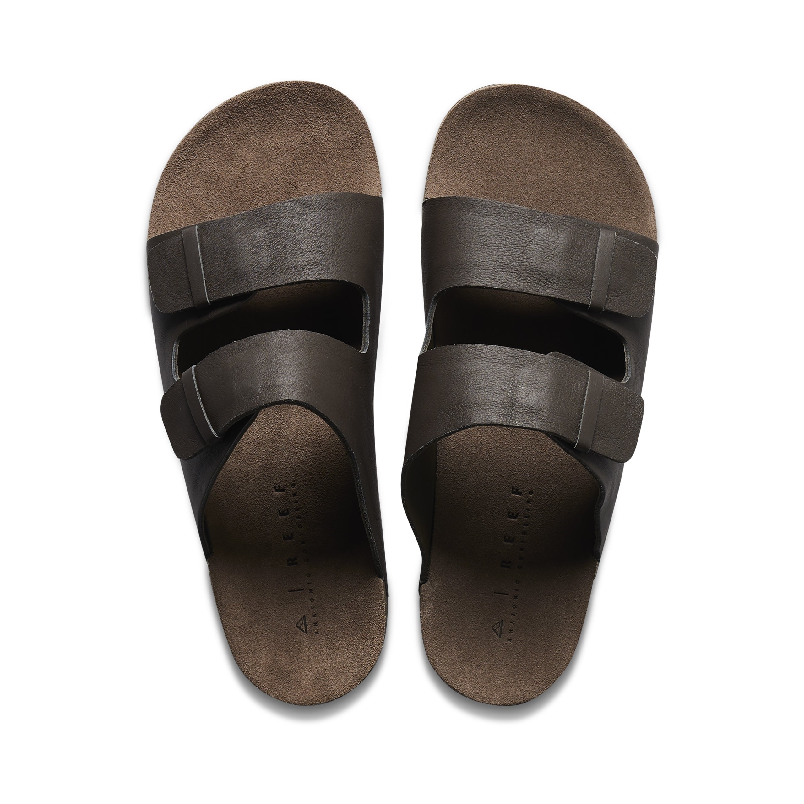 Sandalia Reef Men Ojai Two Bar Brown Leather