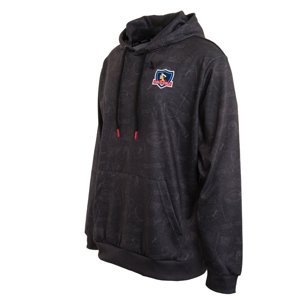 Poleron Colo Colo Urbano " Simbolos" Gris