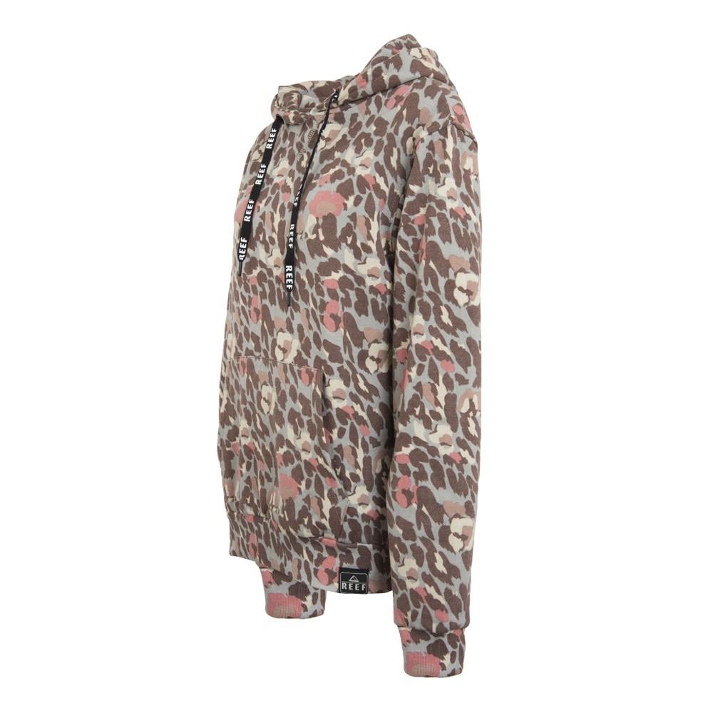 Poleron Women Print Brown Hoodie
