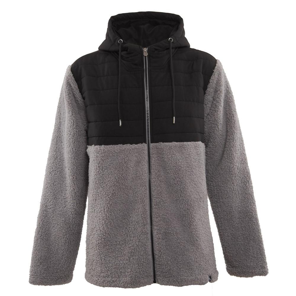 Poleron Sherpa Men Full Zip  Black Grey