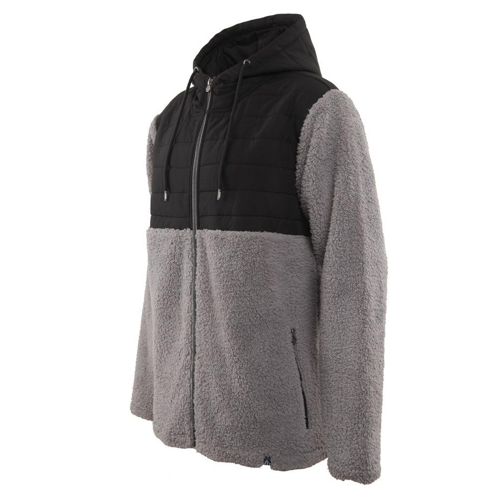 Poleron Sherpa Men Full Zip  Black Grey