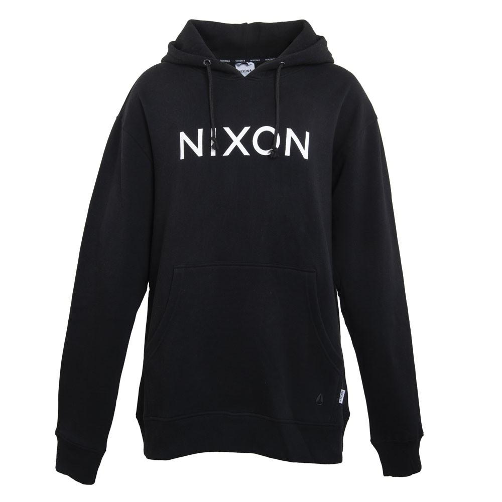 Polerón Hoodie Black logo Cross Back White