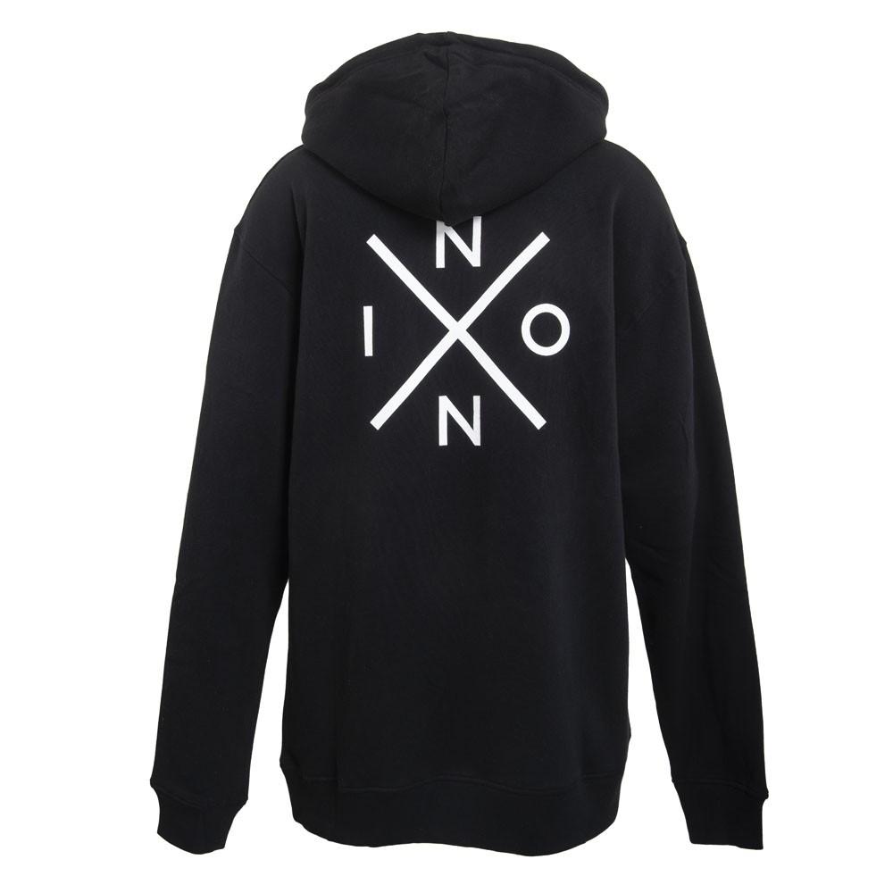 Polerón Hoodie Black logo Cross Back White