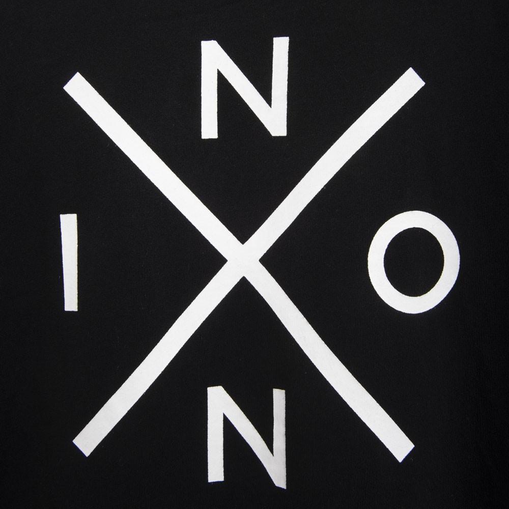 Polerón Hoodie Black logo Cross Back White