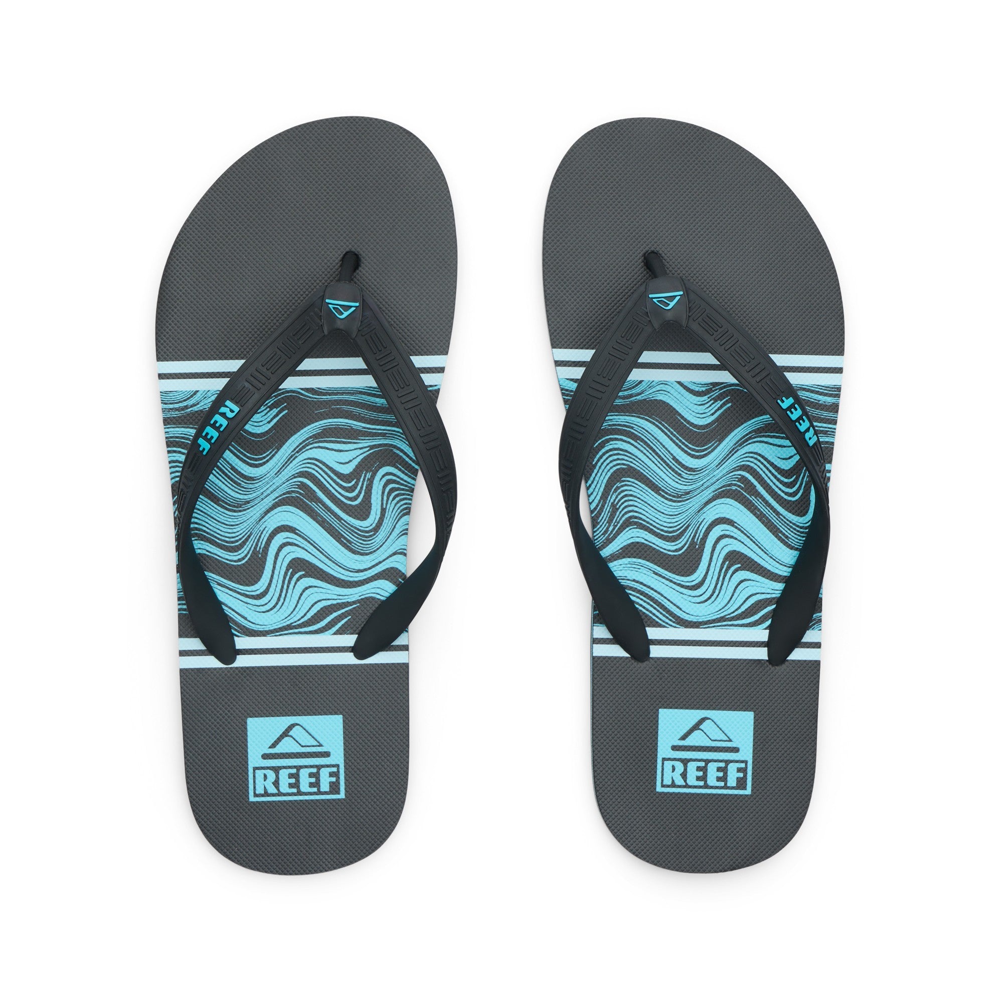 Sandalia Reef Men Seaside Print Black Blue