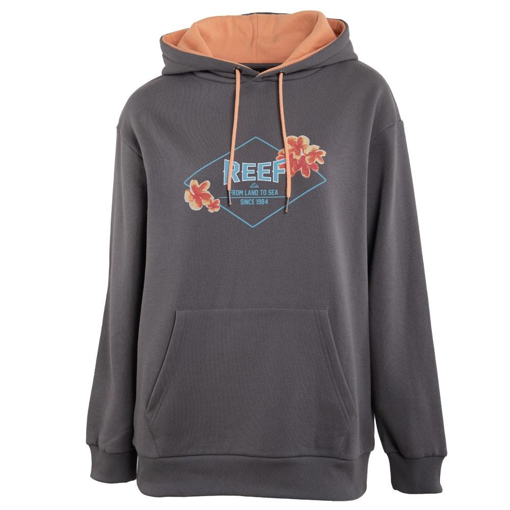 Poleron Women Hoodie Grey Flowers