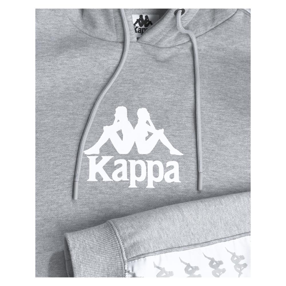 Poleron Kappa Men Hoodie Iconic Grey White