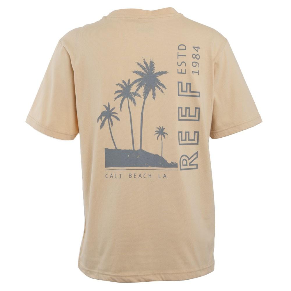 Polera Manga corta Naranjo Estampado Palmeras