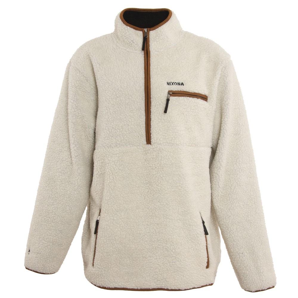 Poleron Men Sherpa Half Zip Beige Brown